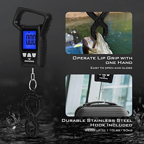 KastKing Fish Scale, WideView Floating Waterproof Digital Scale, 2.5” Large LCD Display, 110lb Capacity, Multi-Mode Pound/Ounces & Kilograms, Stores up to 9 Weights, Fishing Gifts for Men