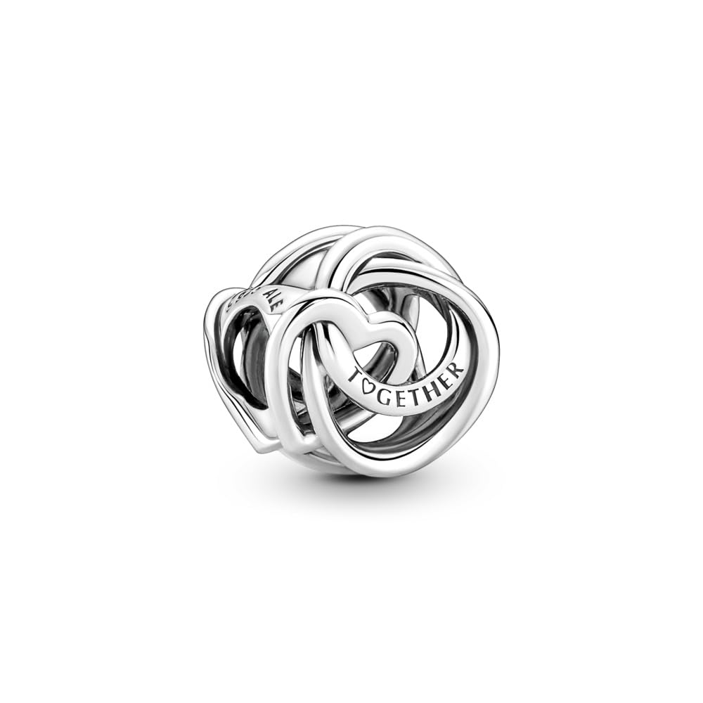 PANDORA Family Always Encircled Heart Charm - Compatible Moments - Stunning Women's Jewelry - Gift for Her - Made with Sterling Silver - With Gift Box