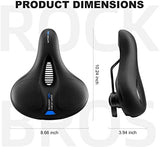 ROCKBROS Bike Seat Comfort Bike Saddle Mountain Bicycle Accessories for Men Women Soft Wide Bike Seat Cushion Dual Shock Absorbing with Reflective Strip