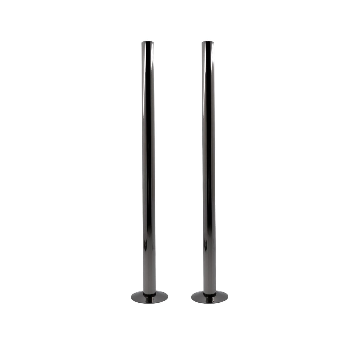 VANCOCO Pipe Tails Antique Brass 15mm X 300mm Radiator Pipe Collars Decoration Floor Plates Black Nickel (Pair)