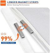 MAGZO Magnetic Screen Door Fit Door Size 36 x 96 Inches, Actual Screen Size 38 x 97 Inch Side Opening Screen Mesh with Hook&Loop Full Frame-White