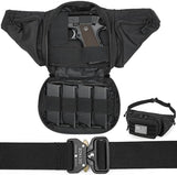 Concealed Carry Fanny Pack, Quick-Release Metal-Buckle Tactical Fanny Pisto Pack for Men, Military Molle Pistol Waist Bag