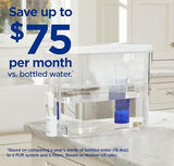 PUR PLUS 30-Cup Water Filter Dispenser with 1 Lead-Reducing PUR PLUS Filter, Dishwasher Safe, Powerful Filtration, Large Capacity with Slim, Space-Saving Design, White (DS1811Z)