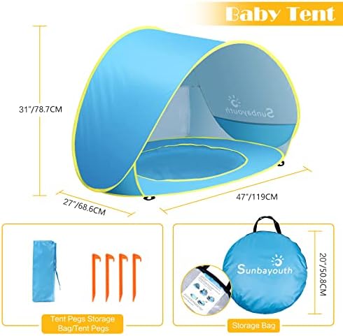 Sunba Youth Baby Pool Tent, UV Protection Infant Pop Up Sun Shelters Shade
