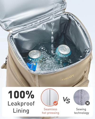 TOURIT Rolling Cooler Backpack: Leakproof Waterproof Insulated 36 Cans Beach Cooler with Wheels and Handle Outdoor Camping Picnic Travel