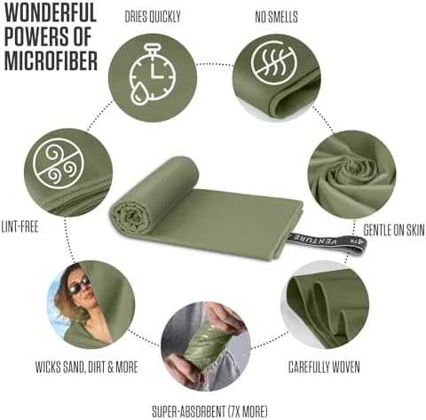 VENTURE 4TH - 4pcs Quick Dry Towels. Microfiber Travel Towels Ideal for Camping, Hiking, Backpacking, Gym. Lightweight & Fast Drying Travel Towels for Body. Compact & Easy to Pack - 4 Pack Extra Large