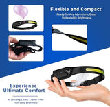 Headlamp Rechargeable (3-Pack), LED Head Lamp Flashlight, 230° Wide Beam Headband Light, 400 Lumen Super Bright, Waterproof Headlight, 5 Modes for Running, Fishing, Hiking, Camping