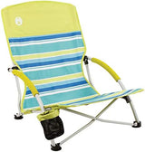 Coleman Utopia Breeze Beach Chair Lightweight Folding Beach Chair with Cup Holder & Carry Bag Portable Supports up to 250lbs