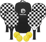 DULCE DOM Pickleball Paddles Set of 2/4 - USAPA Approved, Fiberglass Surface Pickleball Racket with 4 Indoor Outdoor Pickleball Balls and Pickleball Bag, Ideal Training Equipment Gift for Men & Women