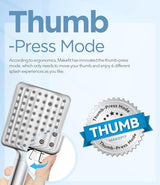 Filtered Shower Head - 6 Modes High Pressure Handheld Shower Head with Filter Mineral Beads, Detachable Handheld Showerhead Set with Stainless Steel Hose and Shower Arm Bracket