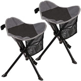 REDCAMP 2 Pack Folding Tripod Stools for Adults, Lightweight Portable Camping Stools for Fishing Hunting Backpacking Traveling, Black