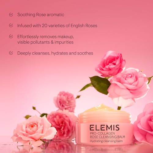 ELEMIS Pro-Collagen Rose Cleansing Balm Makeup Remover, Hydrating Facial Cleanser, Oil Cleanser, Oil Makeup Remover, Deep Cleanse
