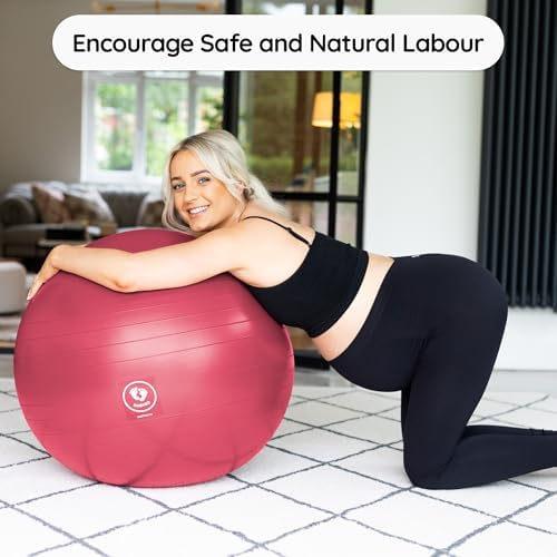 BABYGO® Birthing Ball for Pregnancy & Labor + Our Award Winning Book - Exercise, Birth & Recovery Plan, 5X Stronger Than a Yoga Ball with Eco Friendly Material