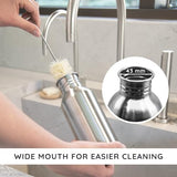 Bambaw Stainless Steel Water Bottles 32 oz, Non-insulated Single Wall Metal Water Bottle Stainless Steel, Reusable & Eco Friendly, Dishwasher Safe – Silver