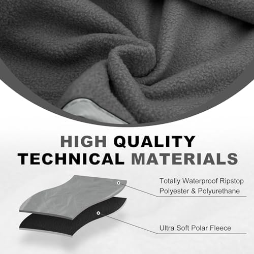 Fleece Waterproof Outdoor Blanket, Windproof Stadium Blanket for Camping, Picnics, and Sports Stay Dry and Comfortable 80"x58"