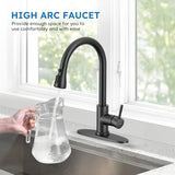 Arofa Matte Black Kitchen Faucet, Kitchen Sink Faucet with Pull Down Sprayer Single Handle Stainless Steel Commercial Modern for 1 or 3 Hole Farmhouse Camper Laundry Utility Rv Bar Sinks