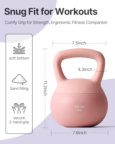 YOTTOY Soft Kettlebell,Kettlebell Anti-Slip Grip Weight for Home Workouts, Kettlebells Set Strength and Safety Guaranteed
