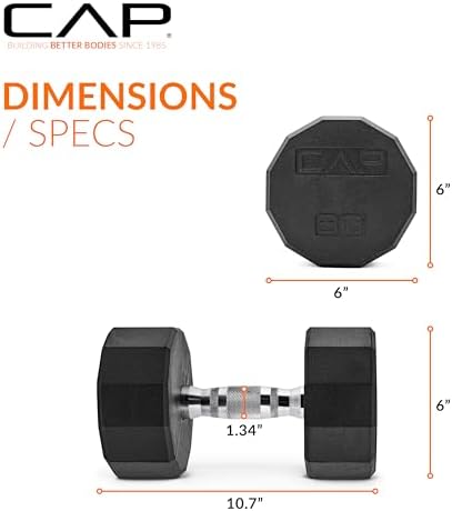CAP Barbell Coated Hex Dumbbell Weight | Multiple Options