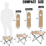 VILLEY Portable Camping Side Table, Ultralight Aluminum Folding Beach Table with Carry Bag for Outdoor Cooking, Picnic, Camp, Boat, Travel