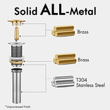 KES Bathroom Sink Drain Without Overflow Vessel Sink Lavatory Vanity Pop Up Drain Stopper Polished Chrome for 1.6"-1.9" Sink Hole, All Metal Rustproof Brass and 304 Stainless Steel, S2008D-CH