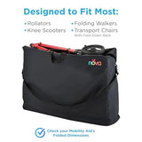 NOVA Medical Products Extra-Large Carry & Travel Bag for Rollator Walkers & Transport Chairs, Black, 1 Count