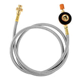 Aupoko Camping Gas Stove Extension Hose 1m, Camping Fuel Canister Valve Tube Pipe Hiking Stove Butane Gas Adapter Convert Connector (1 Meter Flat Gas Tank Extension Tube)