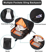 SEAFEW Black Sling Crossbody Bag for Men Women, Tactical Backpack Shoulder Daypack Mini Anti-Theft Cross Body Motorcycle Chest Bags, Small One Strap Fanny Back Pack for Casual Travel Hiking Sport Gym
