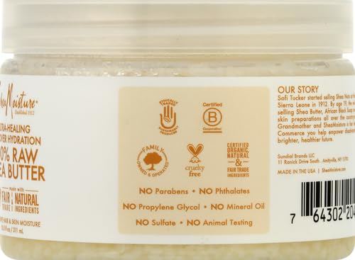 SheaMoisture All-Over Hydration for Ultra-Healing for Dry Skin 100% Raw Shea Butter 11.5 oz