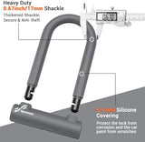 Sportneer Bike Lock - Heavy Duty Anti Theft Bike U Lock with 5ft Security Steel Cable - 17mm Shackle Bicycle U-Locks with Keys & Sturdy Mounting Bracket for Road, Mountain, Electric Bike, Grey