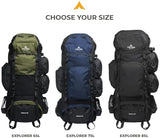 TETON 85L Explorer Internal Frame Backpack for Hiking, Camping, Backpacking, Rain Cover Included, Black