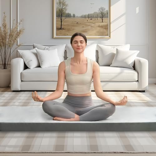 Memory Foam Camping Mattress Pad, CertiPUR-US Waterproof Portable Roll Up Mattress for Adults, Thick Floor Sleeping Mat Pad for Car Truck Tent with Travel Bag