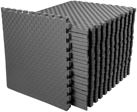 BalanceFrom Puzzle Exercise Mat with EVA Foam Interlocking Tiles for MMA, Exercise, Gymnastics and Home Gym Protective Flooring, Multiple Sizes and Colors