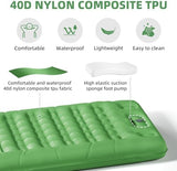 INVOKER 5.12" Camping Sleeping Pad with Built-in Foot Pump, Ultralight Inflatable Camping mat, for Camping, Backpacking, Hiking, Car Travel, Tent, Picnic, Beach, Green