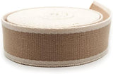 CRAFTMEMORE 1 1/2 Inches Cotton Webbing Strap, Two Tone Heavy Webbing Straps for Arts and Crafts, Luxury Bag Strap (5 Yards, Tan-Ivory)