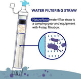 Personal Water Filter Straw Outdoor Portable Filtration Emergency Survival Gear Water Solutions Tactical Gear for Hiking Camping Accessories Travel Hunting Fishing Outing Backpacking