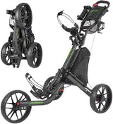 Golf Push Cart 3 Wheel : Golf Bag Cart Foldable with Phone Holder/Cup/Umbrella Holder Compact Golf Pull Carts Quick Fold Golf Caddy Push Carts with Large Wheelbase for Different Terrain