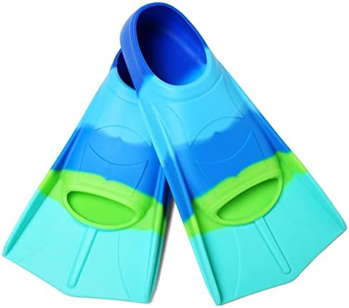 Kids Swim Fins,Short Kids Fins Youth Swimming Flippers for Lap Swimming Training for Children Girls Boys Beginners