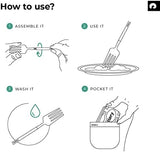 Outlery Reusable Travel Cutlery Set with Case - Portable Silverware Camping Utensils with Collapsible Fork, Knife, and Spoon for Camp and Travel