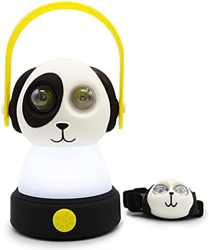 Outdoor Equipment LED Camping Lantern & Headlamp Set for Kids, FANT.LUX Battery Powered Night Light for Emergency, Hurricane, Lightweight Tent Lamp - Owl (Dog Set)