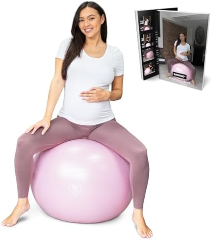 BABYGO® Birthing Ball for Pregnancy & Labor + Our Award Winning Book - Exercise, Birth & Recovery Plan, 5X Stronger Than a Yoga Ball with Eco Friendly Material