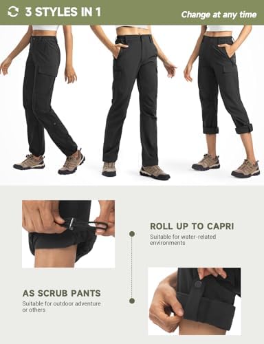 Moosehill Women's Hiking Pants Lightweight Quick Dry Water Resistant Cargo Travel Work Summer Pants for All Seasons