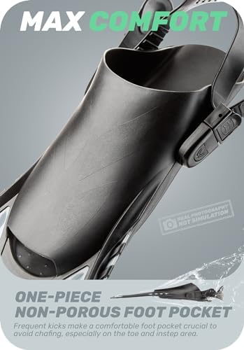 CAPAS Snorkel Fins, Swim Fins Travel Size Short Adjustable for Snorkeling Diving Adult Men Women Kids Open Heel Swimming Flippers