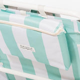 Business & Pleasure Co. Margaritaville Manana Backpack Beach Chair Lay Flat Reclining, Lightweight & Portable, Insulated Cooler Pocket, Last Mango Green Stripe