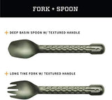 Gerber Gear ComplEAT Camping Utensils Set for Outdoor Cooking, Camping Cutlery with Fork, Spoon, Tongs, Spatula and Multi-Functional Tool, Flat Sage