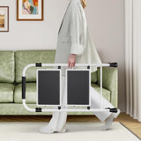 KINGRACK 2 Step Ladder, Folding Step Stool with Anti-Slip and Wide Pedal, Lightweight Stepladder with Handrails, Portable for Kitchen, Household, 330LBS, White
