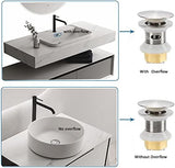 Bathroom Sink Drain,2 Pack Drain Stopper Bathroom Sink Without Overflow,Pop Up Drain Assembly with Detachable Strainer Basket,Built-in Anti-Clogging Strainer,Stainless Steel Brushed Nickel