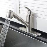 Stainless Steel Kitchen Faucet Brushed Nickel,Small Single Handle Pull Out Kitchen Sink Faucet with Sprayer,Single Hole Low Kitchen Faucets Grifo De Cocina
