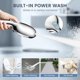 FEELSO Filtered Shower Head with Handheld, High Pressure 7 Spray Showerhead with Filters for Hard Water - Remove Chlorine, Reduce Dry Itchy Skin, Anti-clog Nozzles, Power Wash to Clean Tub, Tile & Pet