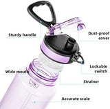 Fanhaw 32 Oz Clear Tritan Water Bottle with Chug Lid, BPA-free, Wide Mouth, Leak Proof - for Gym, Travel, Home, School, Office (Amethyst)