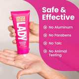 Whole Body Deodorant for Women by Super Fresh Lady Aluminum Free Powder Lotion for Privates and Body Stops Odor and Chafing Coconut Vanilla Scent 4 oz Tubes Twin Pack for Daily Feminine Care